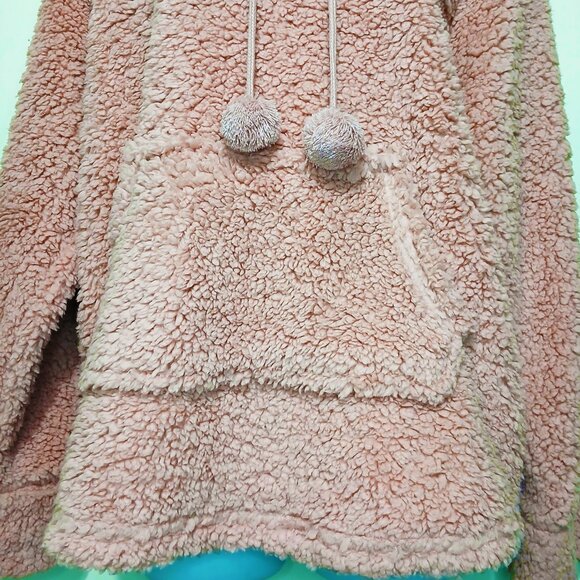 Ambrielle KeepsakePink Sherpa Hoodie Pullover Pajamas Sleepwear/Sweatshirt Set M - Picture 4 of 15